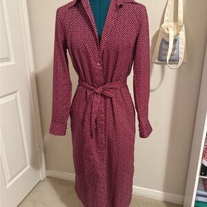 Ralph Lauren Long Sleeve Pink Patterned Dress